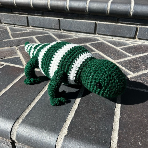 Hand Crocheted Iggy the Green & White Iguana Stuffed Animal Plushie! - Picture 3 of 16